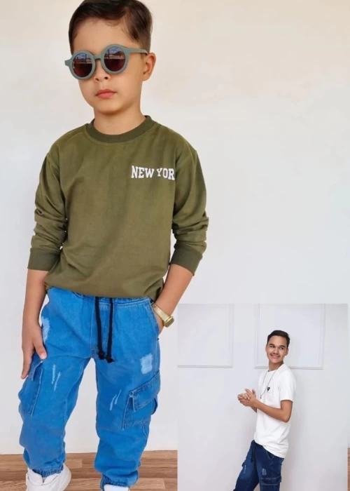 Calça Cargo Jeans Masculina ref040