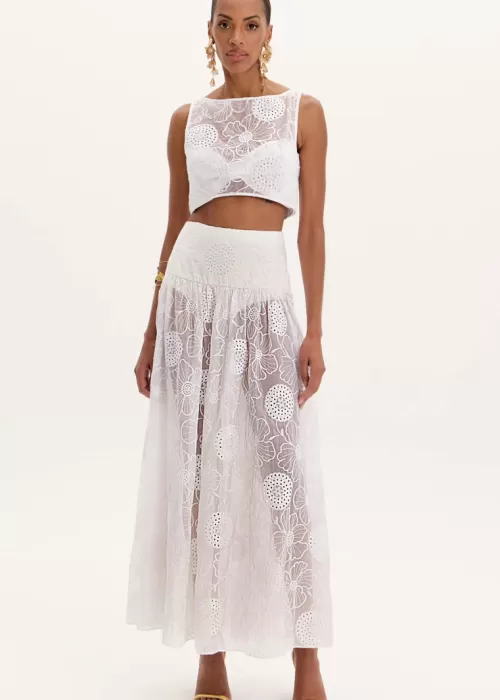 Saia Longa Ampla Bordado