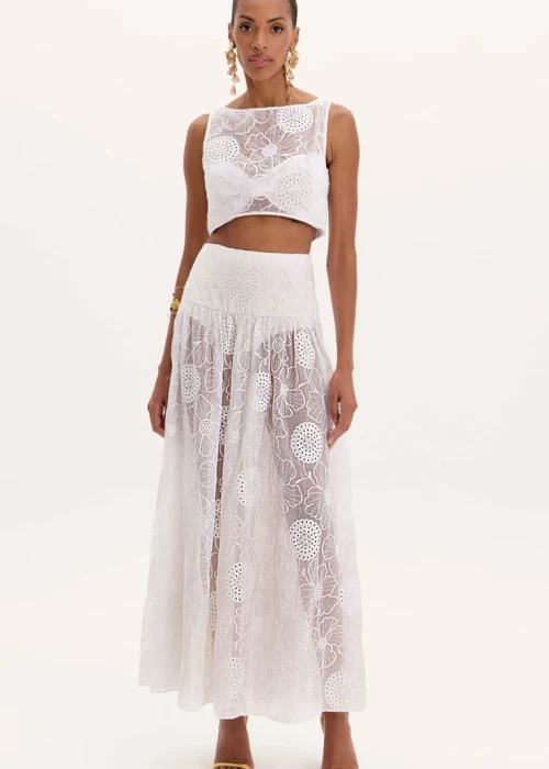 Saia Longa Ampla Bordado