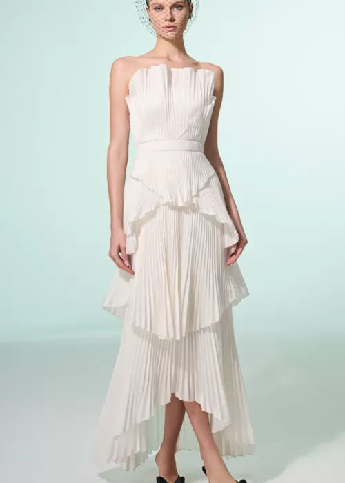 Vestido Colo à Mostra Todo Plissado