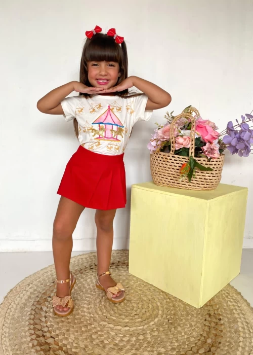 Conjunto Short Saia Carrossel
