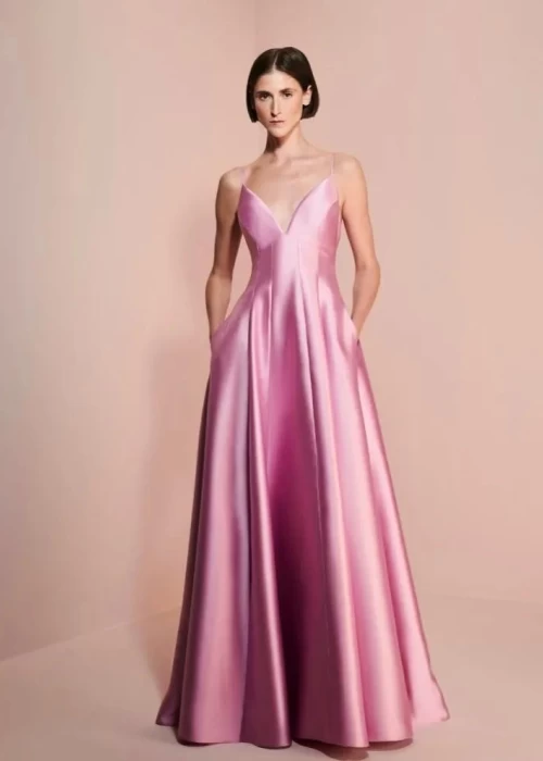 Vestido Alças Recortes Verticais