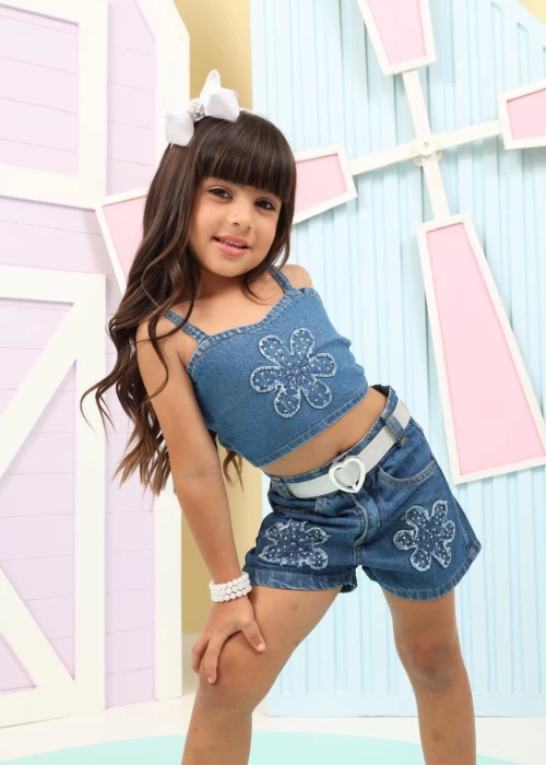 Conj. Cropped Jeans VAL001