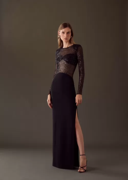 Vestido Longo Busto Bordado