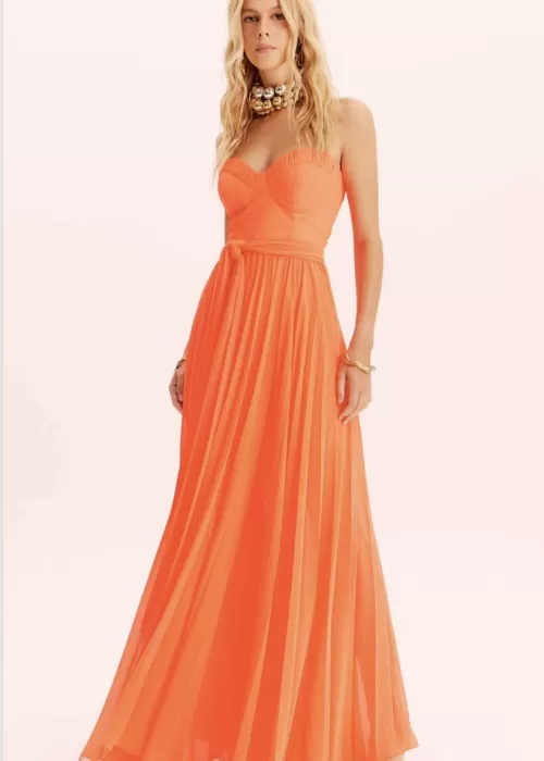 Vestido Longo Fluido Sem Alças