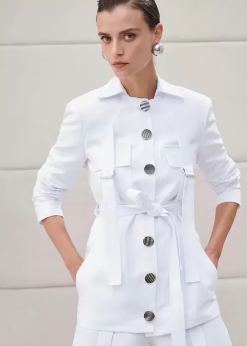 Jaqueta Bolso Safari Branco