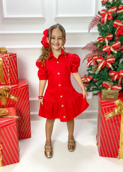 Vestido Brim Coração