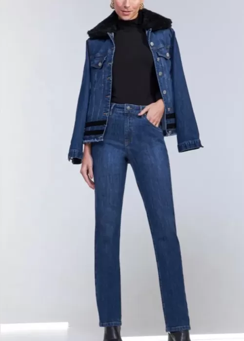 Jaqueta Ampla Gola de Pelo