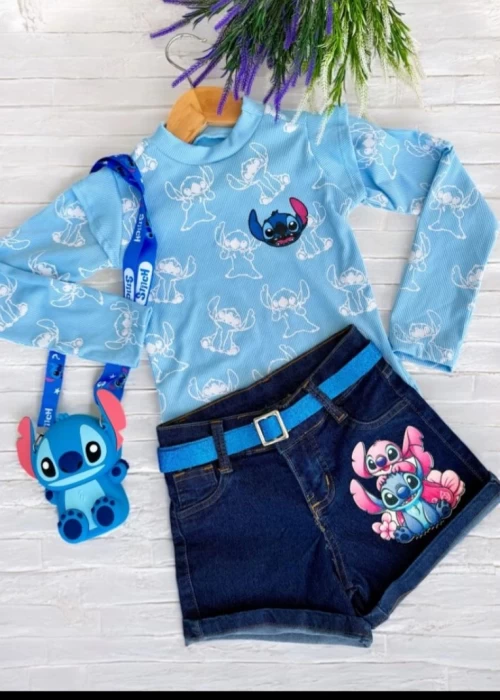 Conjunto Manga Longa Stitch Gleyce