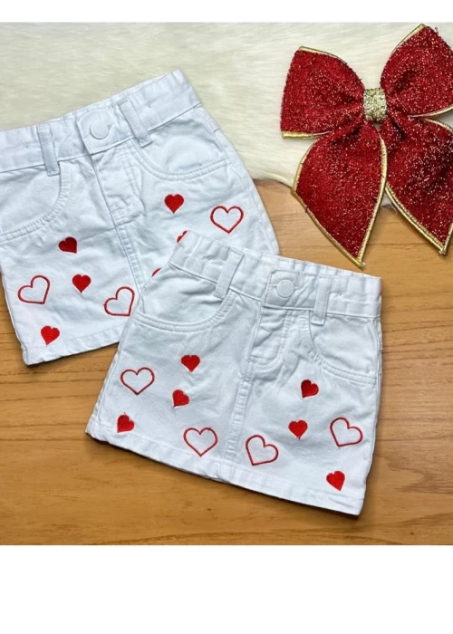 Saia Bordada Branca LA001