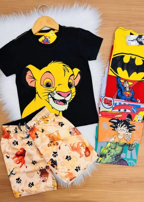 Conjunto Masculino Tactel Personagem GA001