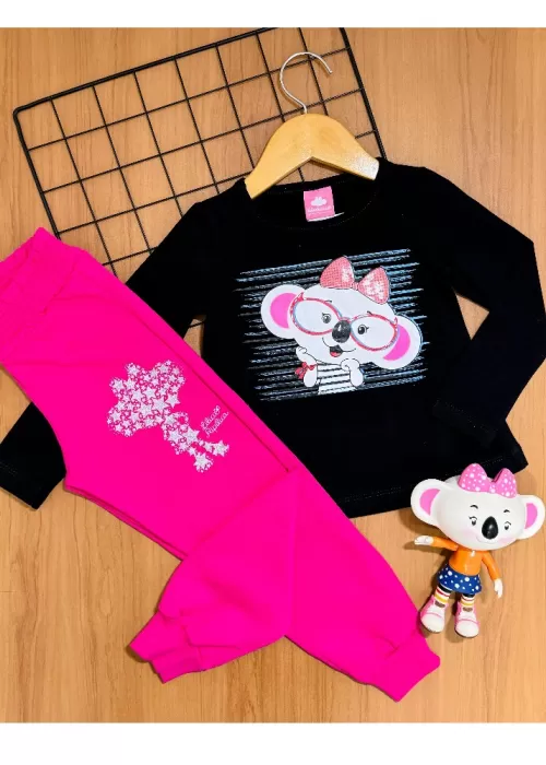 Calça Moletom Flanelado e Manga Longa Feminina