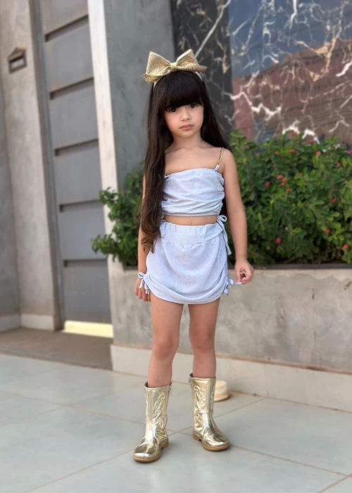 Conjunto Saia Lurex Sth001