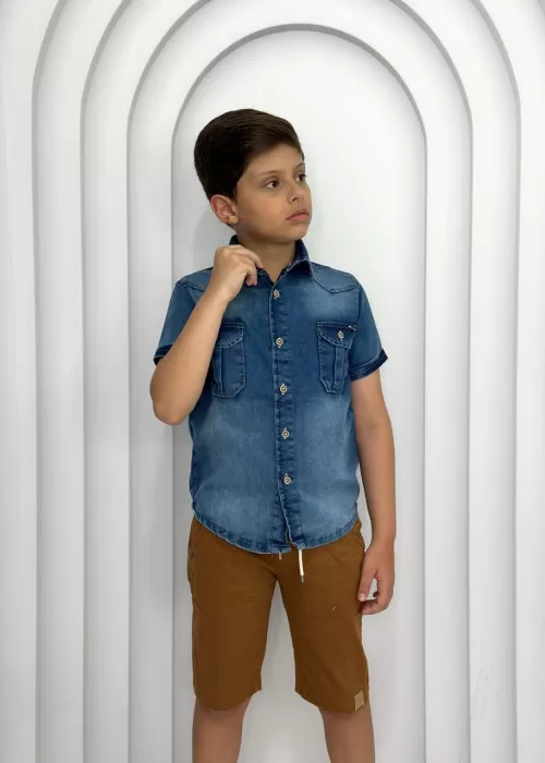 Camisa Curta Jeans HAM001