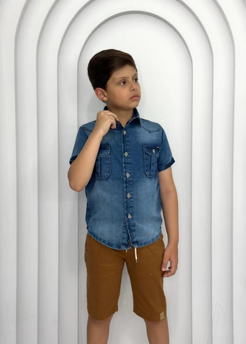 Camisa Curta Jeans HAM001