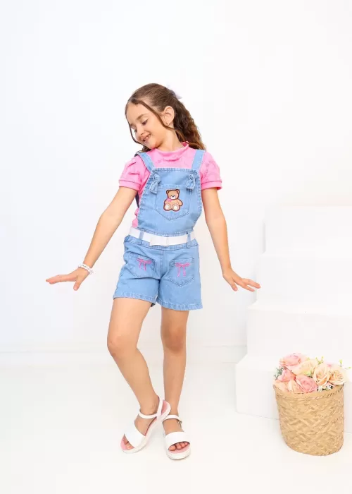 Macacão Jeans Urso MIL001